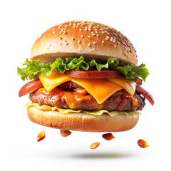 hamburger isolated on white