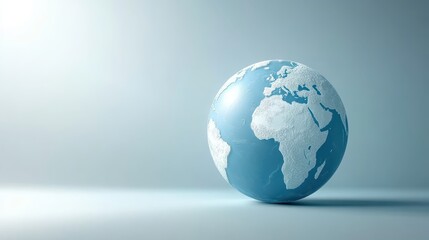 Blue earth with white continents, a stunning visualization of our planet's geography