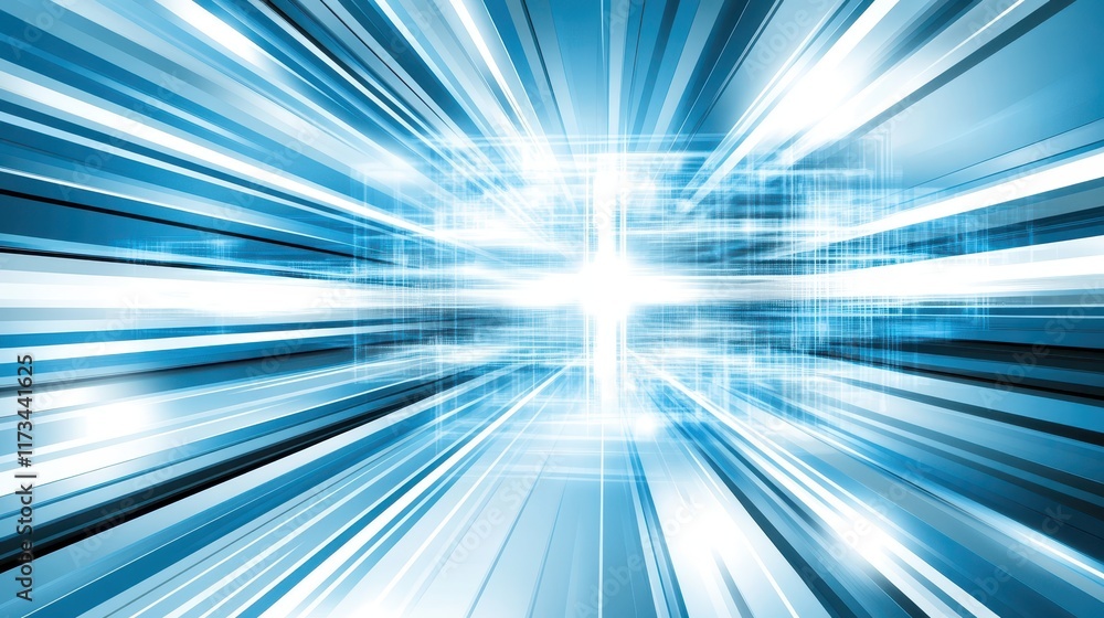 Poster abstract blue background with intersecting lines and glowing effects for design projects