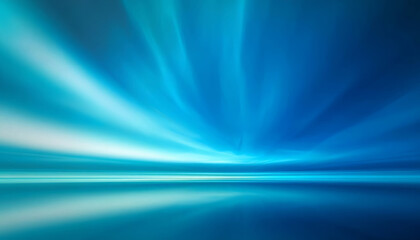 Stunning Vivid Abstract Blue Light Reflections Over Calm Surface