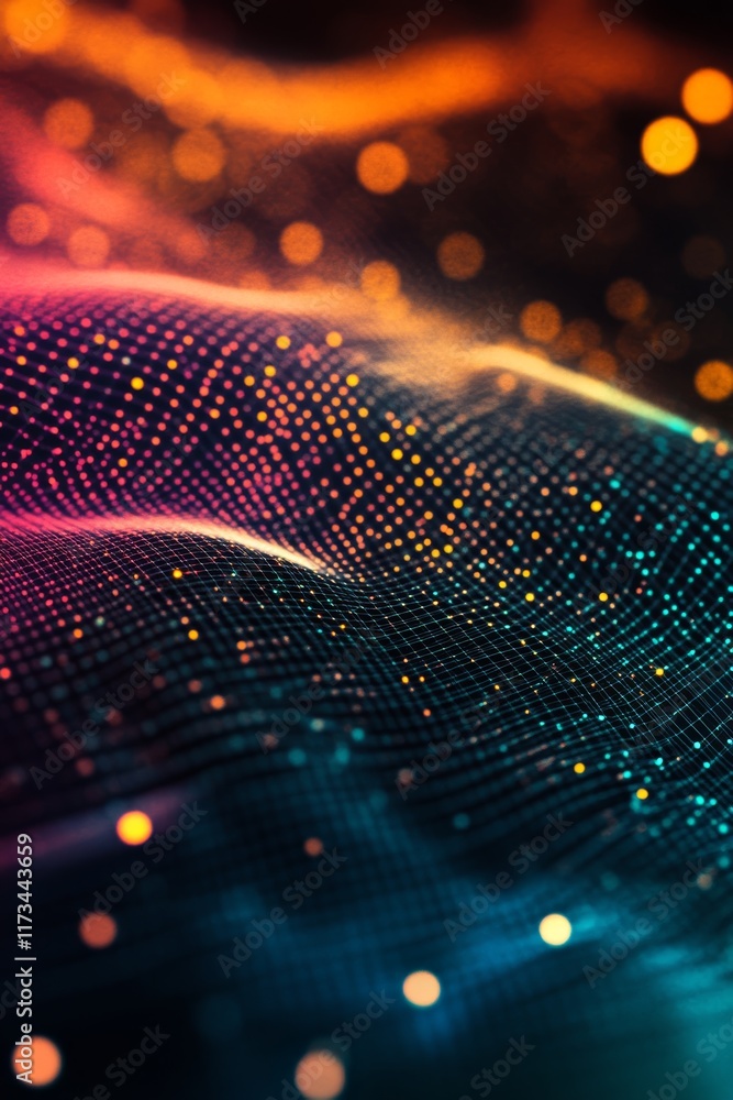 Poster explore the mesmerizing world of data visualization with this abstract representation of colorful do