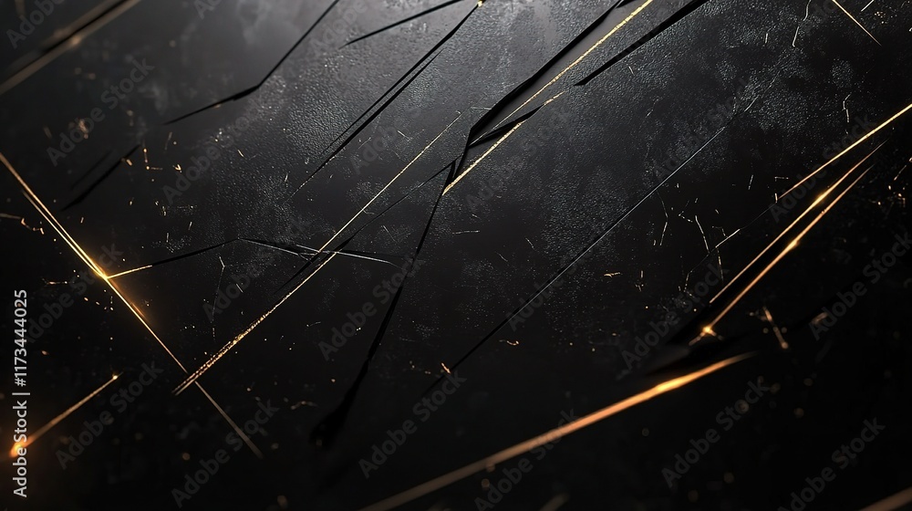 Poster black abstract background with metallic lines and textured surface