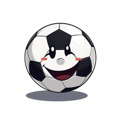 Happy Soccer Ball Mascot Cartoon Illustration 