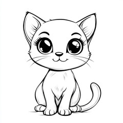 Fototapeta premium Coloring page with a cat