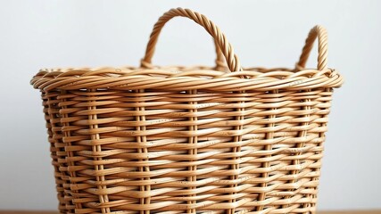 Wicker picnic basket with sturdy handles for storage and home decor, handwoven natural design adds rustic charm and functionality, natural, basket