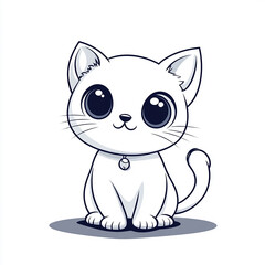 Obraz premium Coloring page with a cat