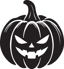 Pumpkin silhouette vector art illustration. Black and white Pumpkin vector illustration.