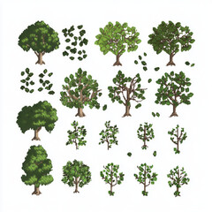Pixel Art Tree Sprite Sheet Collection