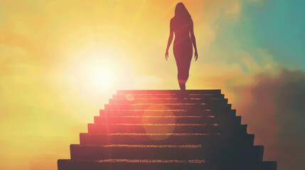 silhouette of a person on the stairs