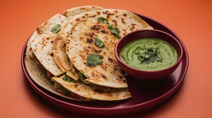 Innovative leftover recipes, find out how to create mouthwatering quesadillas using last night’s taco fixings. Vibrant orange background.