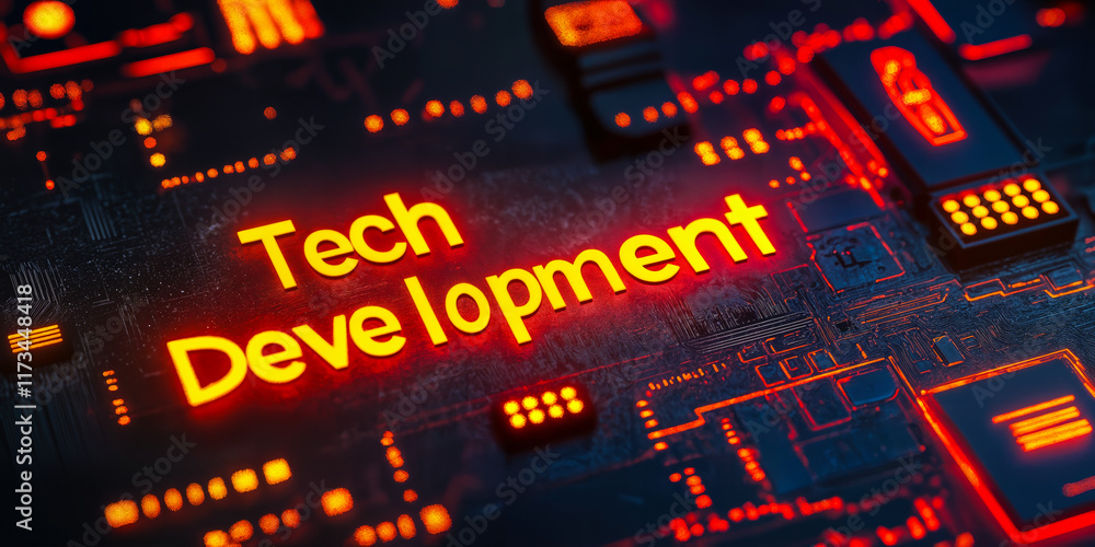 Poster ai innovation in tech development: 3d text banner for digital platforms and tools