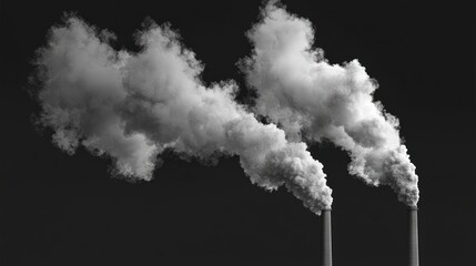 Black and White Smoke Stacks