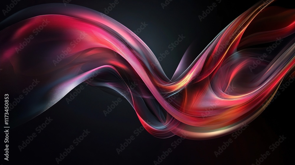Aufkleber abstract digital waves on dark background with technology elements