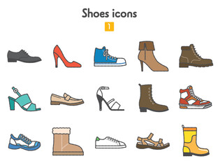 シューズのアイコン集 © Armadilloz