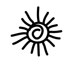 Doodle sun hand drawn
