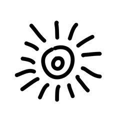 Doodle sun hand drawn