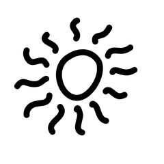 Doodle sun hand drawn