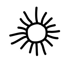Doodle sun hand drawn