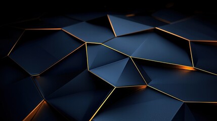 Dark polygonal surface with gold edges.