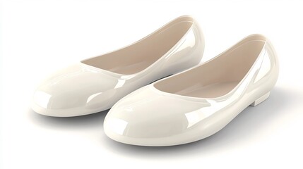 Elegant Ballet Shoes on White Backdrop with Graceful Feminine Charm