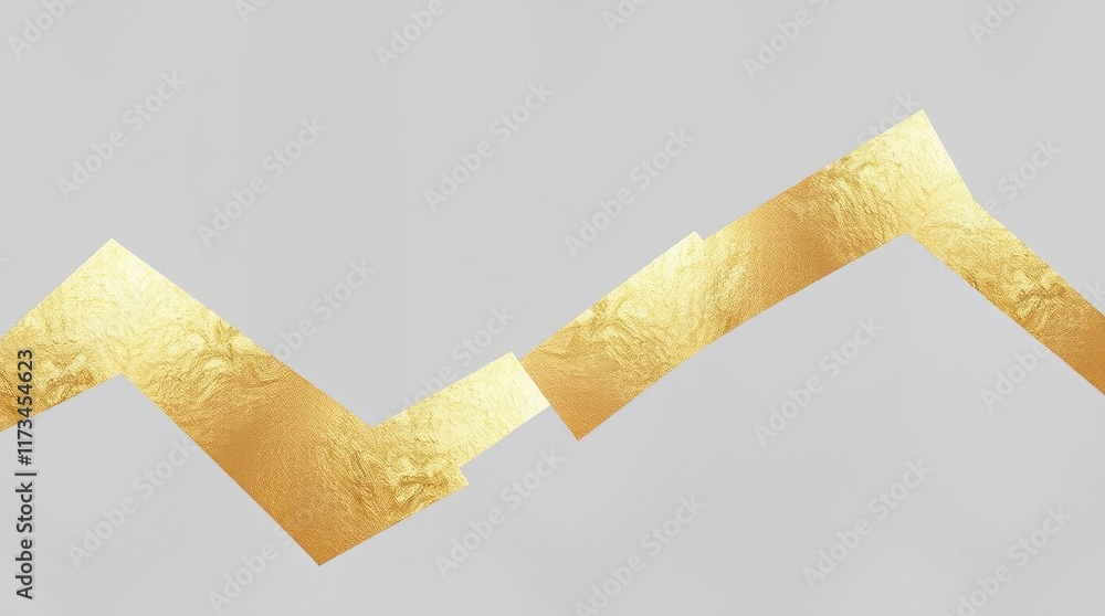 Poster striking geometric patterns in shimmering gold against a soft gray backdrop for artistic expression
