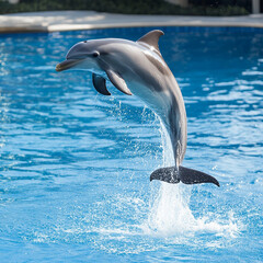 Naklejka premium Stunning photographs of dolphins in their natural habitat, showcasing their playful behavior, elegant movements, and interactions with the ocean environment. Perfect for wildlife enthusiasts, marine c