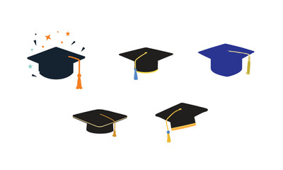 A graduation cap, also known as a mortarboard, is a flat, square-shaped academic hat traditionally worn during graduation ceremonies.