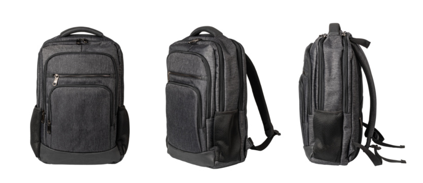 textile backpack isolated on white