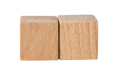 Wooden cubes on transparent background. png file