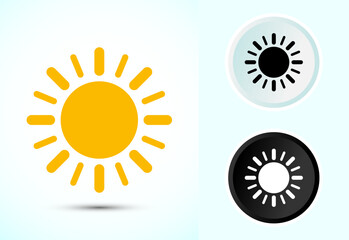Sun icon design illustration, sunlight sign logo or weather icon