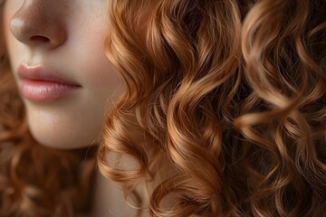 Naklejka premium Beautiful long healthy curls. Generative AI.