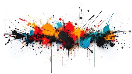 Vibrant Explosion of Abstract Paint Splatter in Energetic Motion
