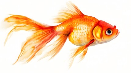 Vibrant Goldfish Swimming in Aquarium with Underwater Scenery