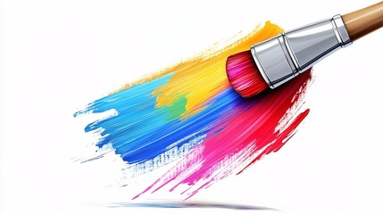 Vibrant Acrylic Brush Strokes Creating Colorful Abstract Art