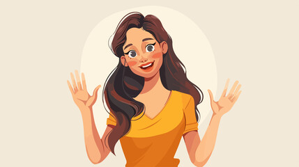 Professional Gesture: Young Woman Greeting and Saying Hello