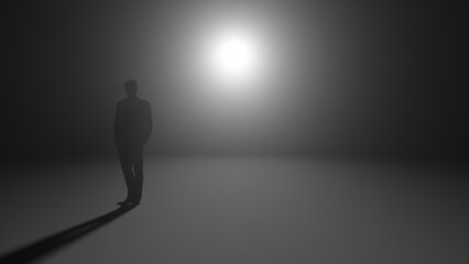 Obraz premium silhouette of a man on a black background