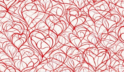 Fototapeta premium A mesmerizing pattern of hearts arranged in a dynamic