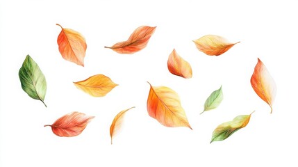 Fototapeta premium Flying leaves design as a decorative element for designs.