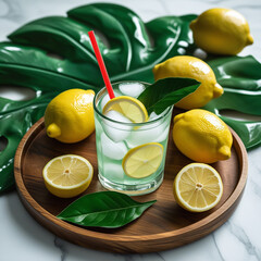 Fresh orange juice in glass cup next to a sliced orange