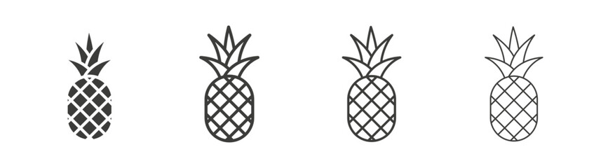 Pineapple icon collection for website design, app, UI design.