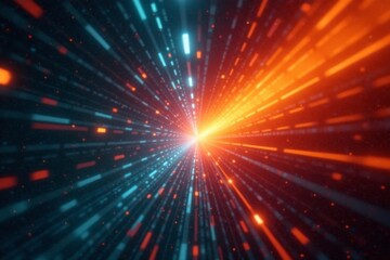 Obraz premium Lamps or LED lights with orange and white ray effect, electric lighting, orange light