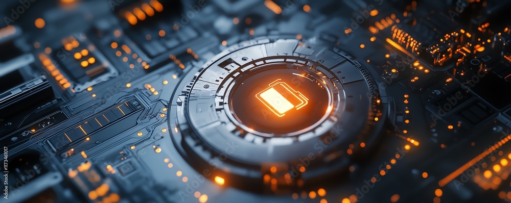 Poster highspeed data protection technology, digital closed padlock hovering over virtual button, dark micr