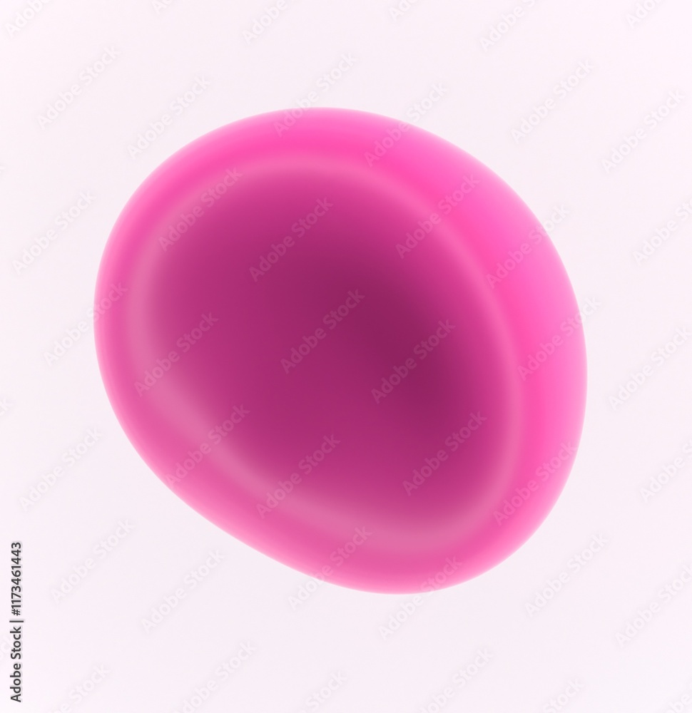 Poster abstract 3d illustration of a pink glossy drop on a white background. an image on the theme of biote
