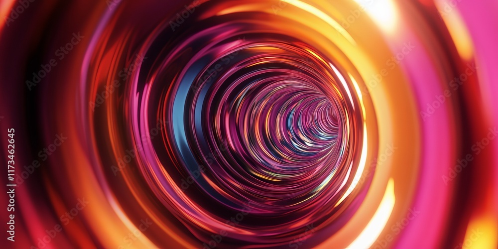 Poster dynamic abstract image of a colorful swirling tunnel, perfect for creative backgrounds and artistic 