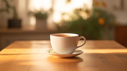 Fototapeta premium mug with hot coffee on the background