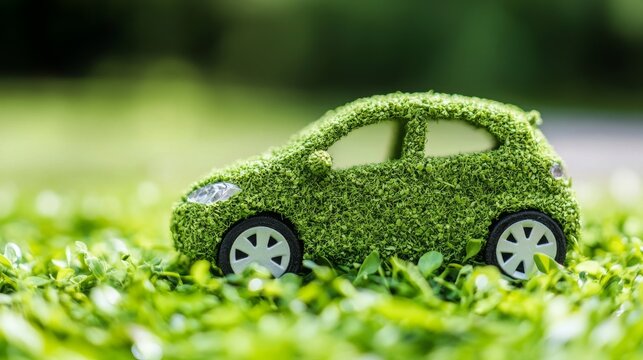 Icon for eco-friendly electric cars, representing green transportation