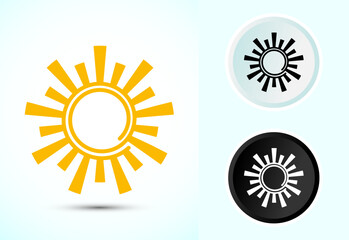 Sun icon design illustration, sunlight sign logo or weather icon