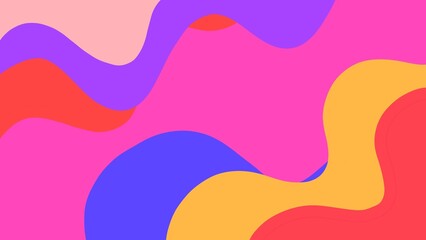 Cute modern abstract background with bright colorful waves