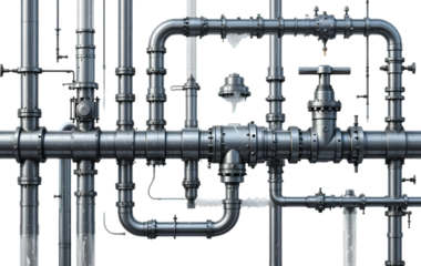 Steel water pipes and valves