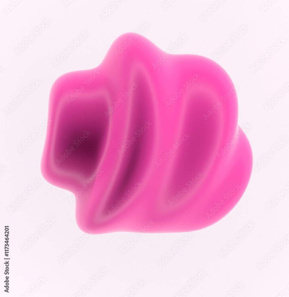 Poster abstract 3d illustration of a pink glossy drop on a white background. an image on the theme of biote